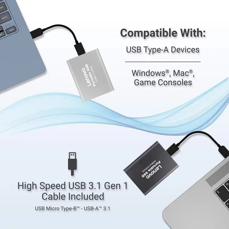 Lenovo External Hard Drive Portable SSD 128Tb USB 3.1/Type-C